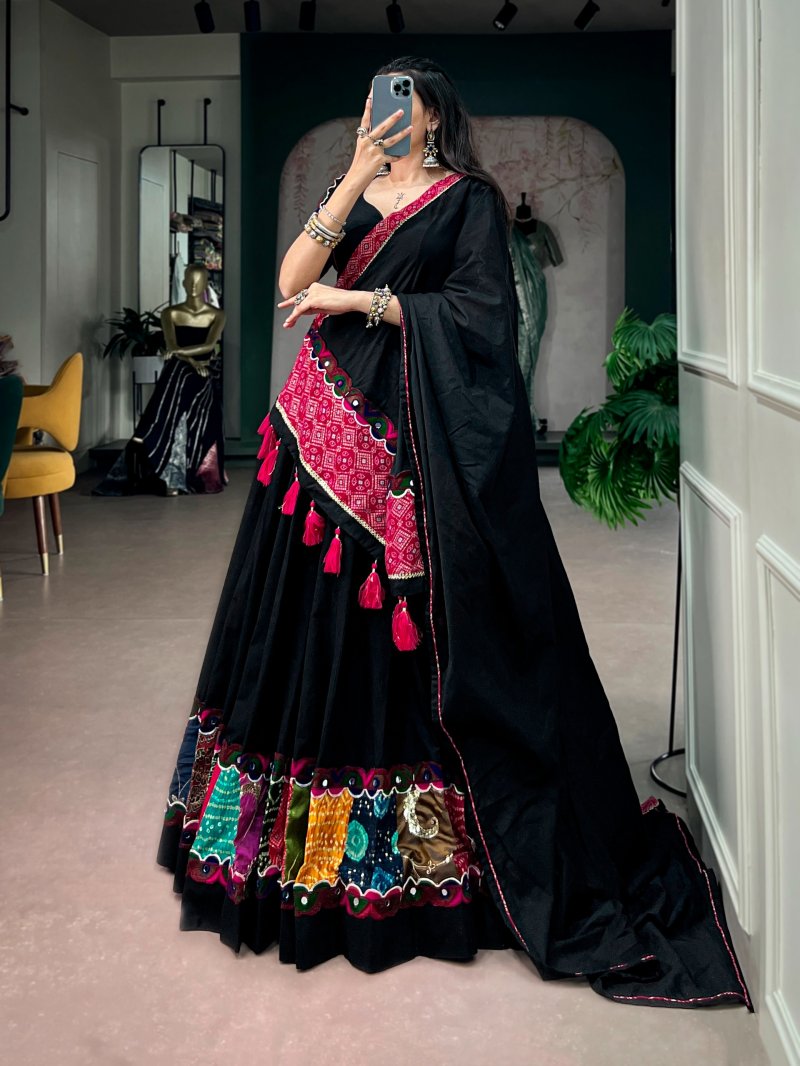 Lnb1722 Khadi Cotton Navratri Lehenga Choli Collection